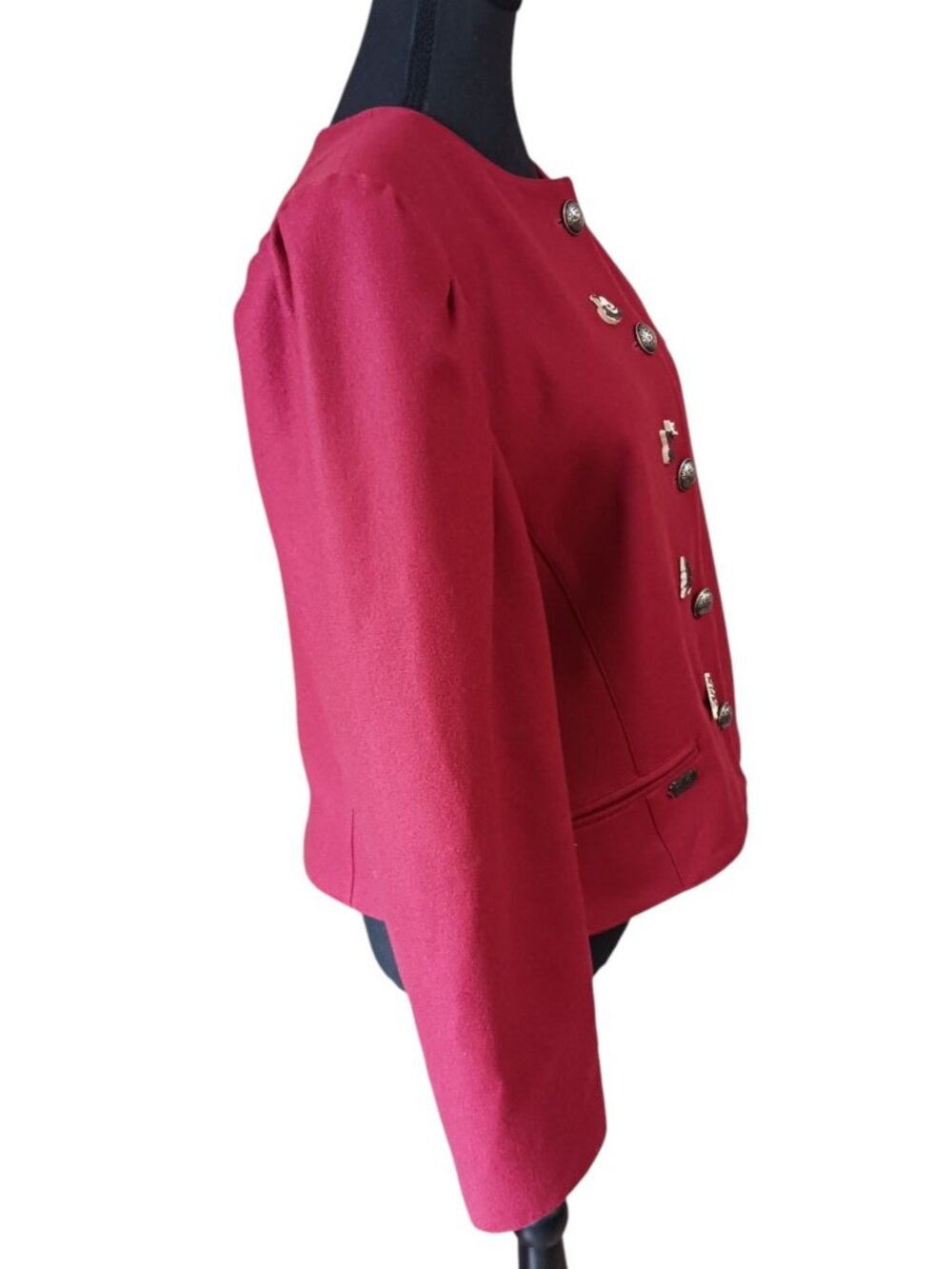 M&G Vintage 80s West German Red Wool Trachten Jacket - Rare Forest Charms - Picture 4 of 15